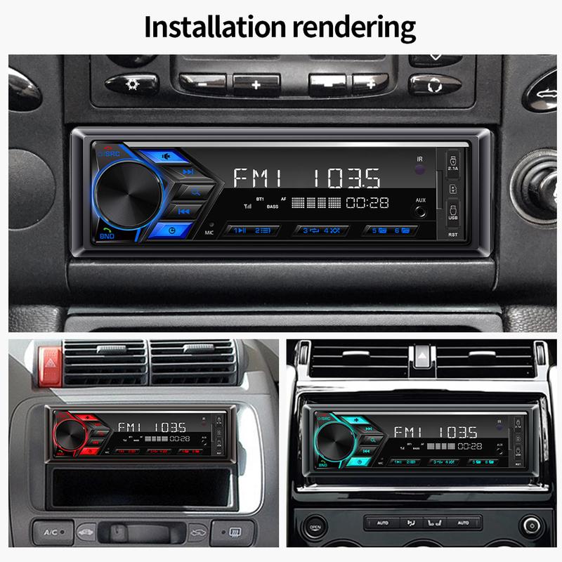 1DIN автомобильный радиоприемник MP3 мультимедийный плеер Bluetooth AUX TF карта USB поддержка зарядки телефона FM радио аудио эквалайзер стерео универсальное аудио