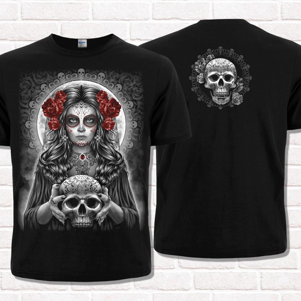 Футболка «Смерть». Святая Смерть с черепом. Санта Муэрте. Мексиканский стиль.