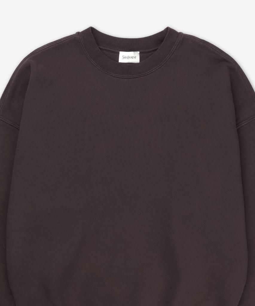 SAINT LAURENT Logo Patch Sweatshirt - Dark Brown / 807761Y36Sv2355
