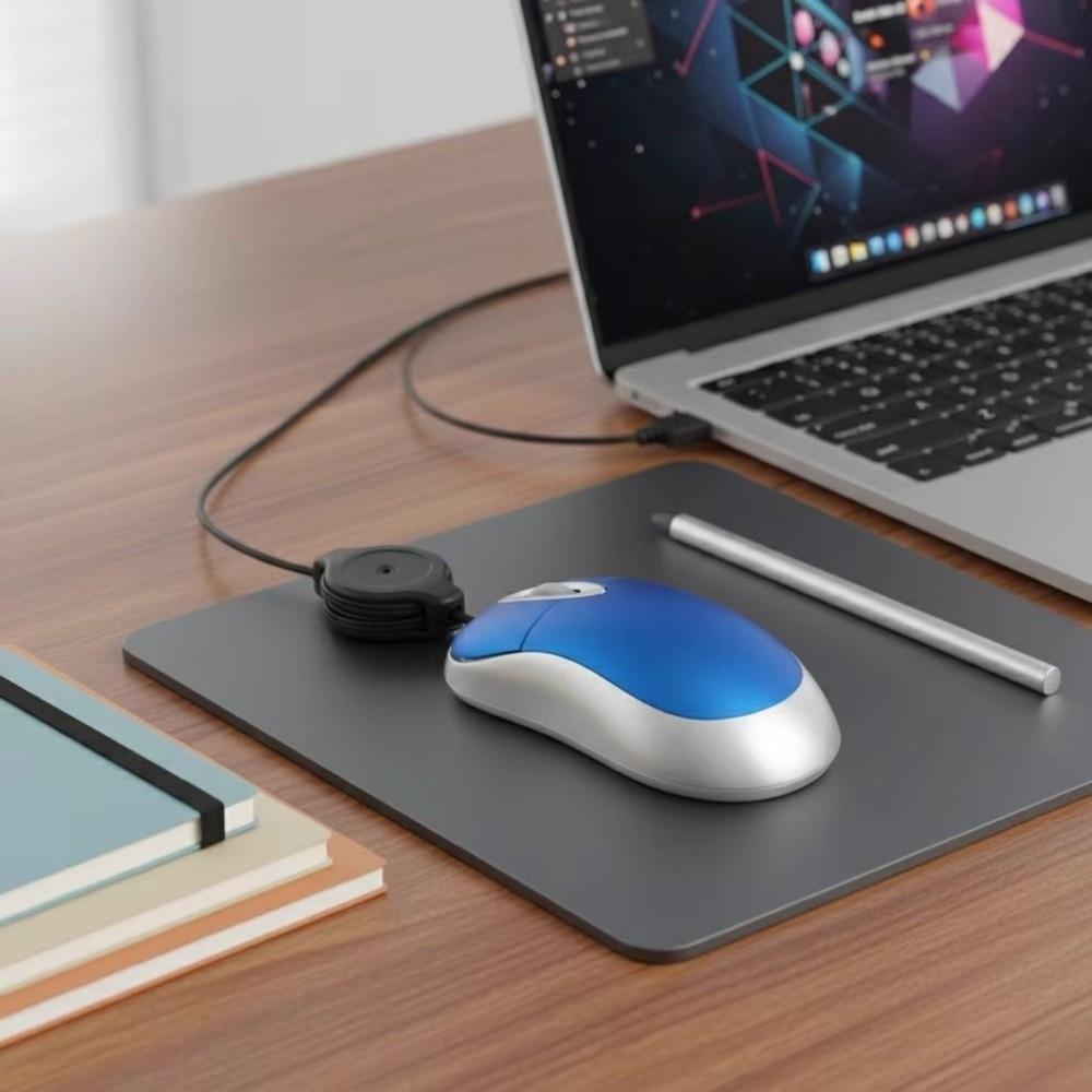 Retractable Cable mini Retractable Mouse Portable Computer Mice Mini USB Wired Mouse Home Use