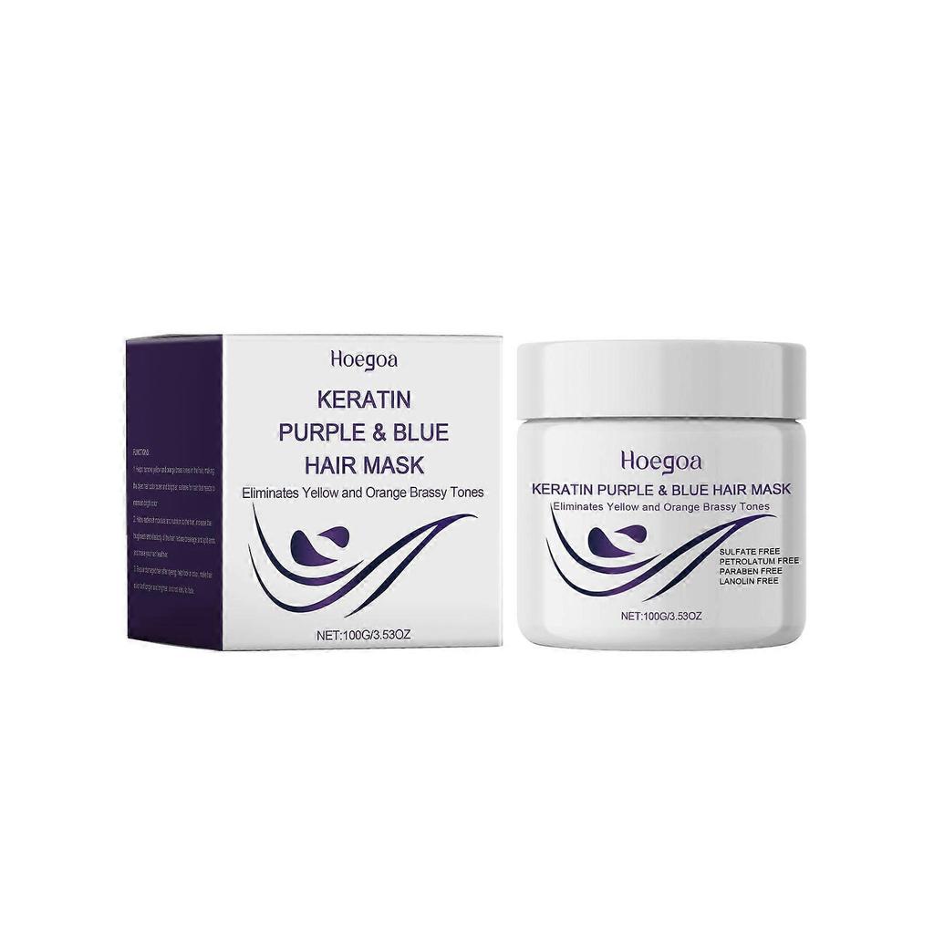 Hoegoa Keratin Purple Hair Mask Nourishing Moisturizing Care Hair Gentle Rich Moist Soft And Shiny Hair Mask less