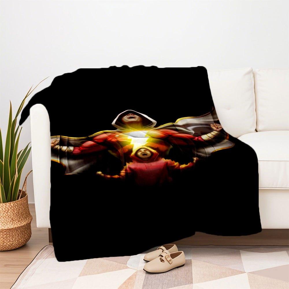 Shazam! Superhero Hoodie Transform into the Lightning Fast Hero!Blanket Flannel Throw Blanket for Sofa, Bed, Travel, Camping, Office, Couch, Chair