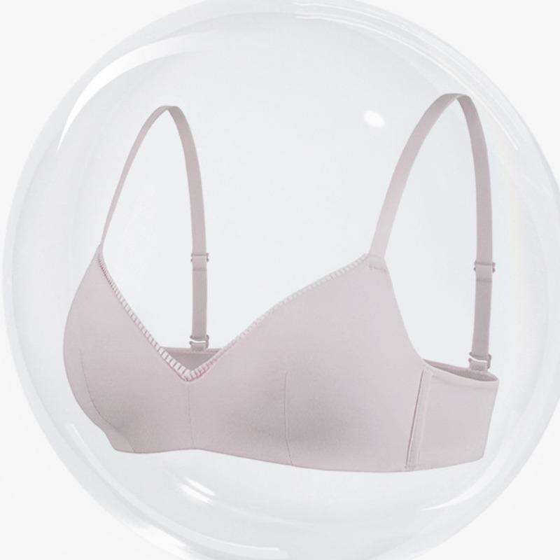 Французский бюстгальтер без маркировки для девочек, мягкое дышащее нижнее белье, женский бюстгальтер с небольшой грудью, собранный