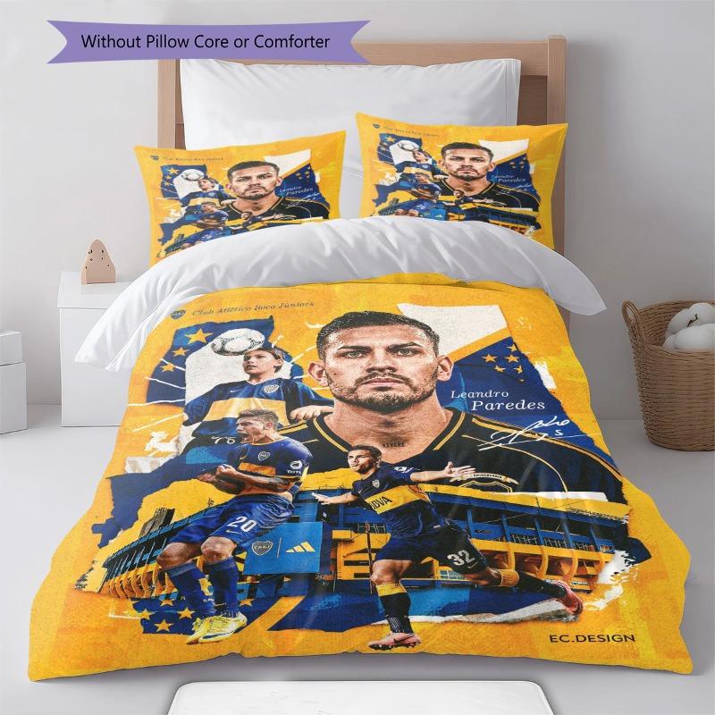 Boca Juniors Paredes Art Collage Poster Print 3 Pieces Duvet Cover Set Soccer Fan Bedding Bedroom Home Decor Without Pillow Core