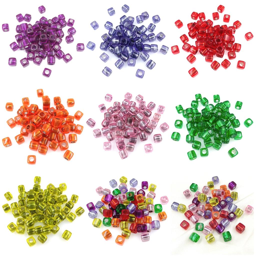 20pcs 8mm Fashion Acrylic Transparent Round Corner Cube Beads for Necklace Bracelet Making DIY Jewelry Accessories