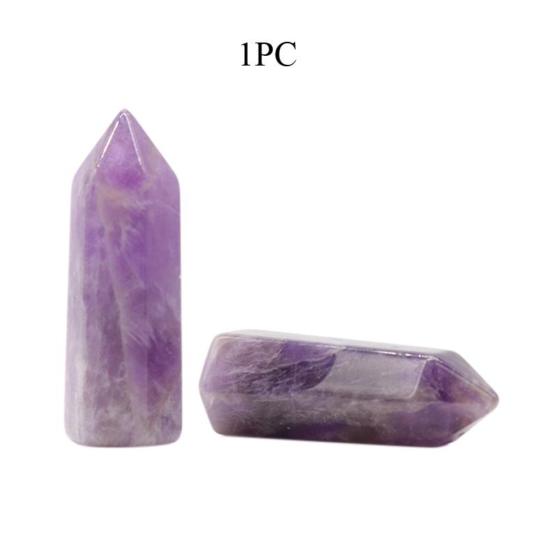 1 шт. Рейки Энергия Исцеления Кристалл Точка Орнамент Украшение, Натуральный Камень Резная Шестиугольная Призма Драгоценный Камень Домашний Декор Ювелирные Изделия Мелкая Мебель Ремесло