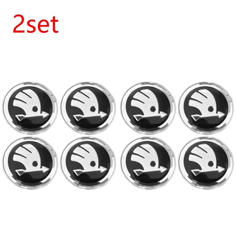 rtocy3 1-5Sets Genuine Wheel Centre Cap Black 60MM Hub Cover for Skoda Octavia Fabia High Quality Durable Protection Easy Installation