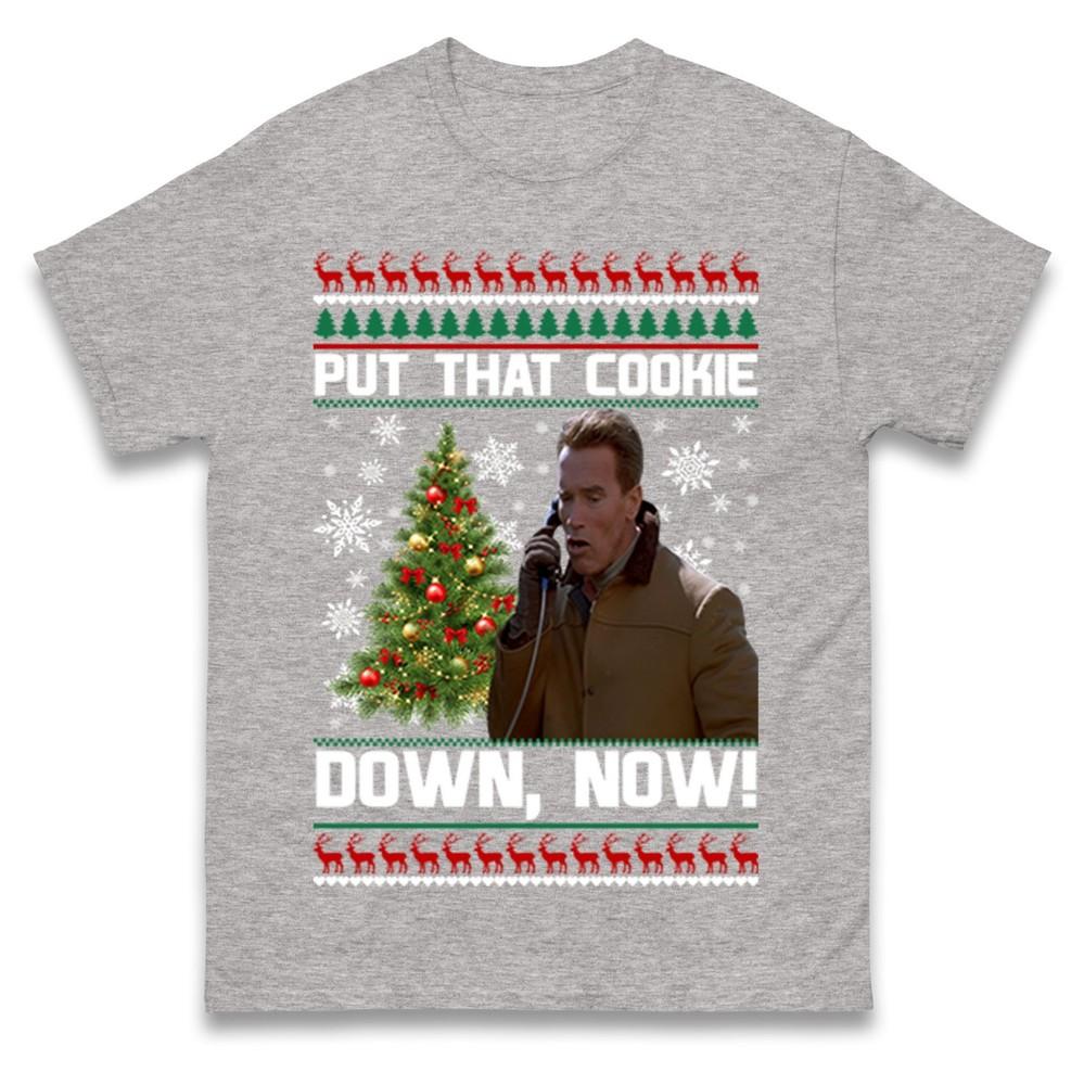 Jingle All The Way Put That Cookie Down Now Christmas T Shirt Xmas Festive Top