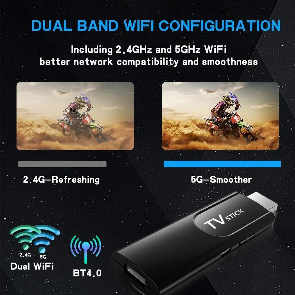MX10 WIFI ATV 2.4G 5.8G Mini TV Stick Android13.0 Allwinner H618 HDR10+ 3D Поддержка 4K Видео BT Голосовой пульт дистанционного управления Smart TV Stick