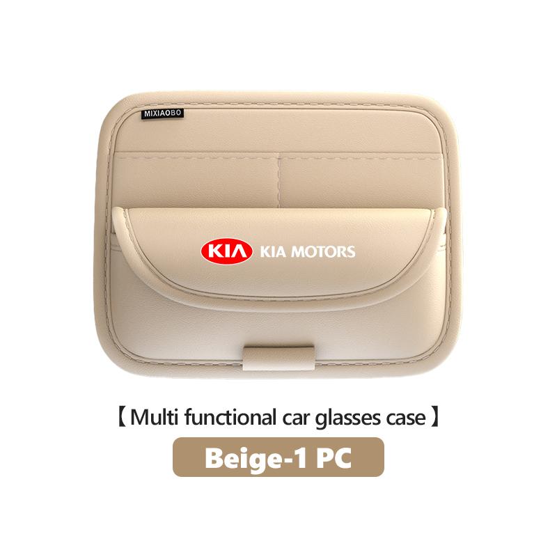 XIOU7 For KIA Car Sunshade Glasses Clip Storage Artifact Card Bag Ticket Box Sorento Stinger Soul Spectra Niro Cadenza Sephia