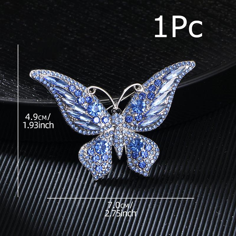 Ретро Подарки Брошь-цветок на грудь в виде бабочки Светская жизнь Инкрустированные бриллиантами Красочные тканевые аксессуары Модная элегантность 1 шт.