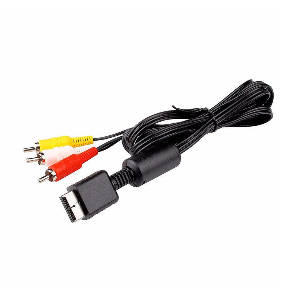 1.8m Black Multi Out 3 RCA Video/Audio Cable Flat AV Cord