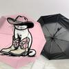 Western Cat Cowboy Hat & Boots Print Umbrella   Automatic Opening/Closing, Outdoor Gear, Travel Accessories, Perfect Gift 196