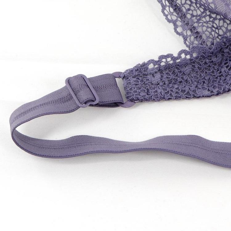 Французский цветочный дизайн Женский бюстгальтер полной чашки большого размера Тонкое дышащее однослойное кружевное нижнее белье со стальной поддержкой