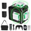 Laser 3D Green Laser Level for Building and Remote Magnetic Rotating Laser Safety Class 12 Level, Level, 3x360°, Alignment, Rechargeable, Control,