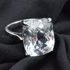 925 Sterling Silver Ring Sapphire Ring Sz 9 White Color 28.80 Ct Cushion Cut Ar-3127-sa