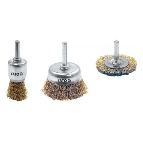 Yato Brass Logo Wire Brush (Pack of 3)