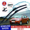 For Chevrolet Aveo MK1  2002-2011 Car Windshield Wiper U-type Soft Rubber Frameless Bracketless Car Wipers 22"+16"