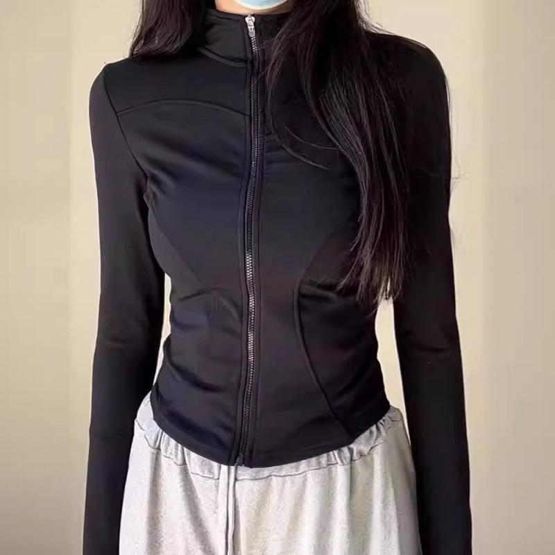 Ice silk sunscreen clothes women's thin 1011 new slim-fit waist stand-up collar small yoga clothes hooded jacket sunshade