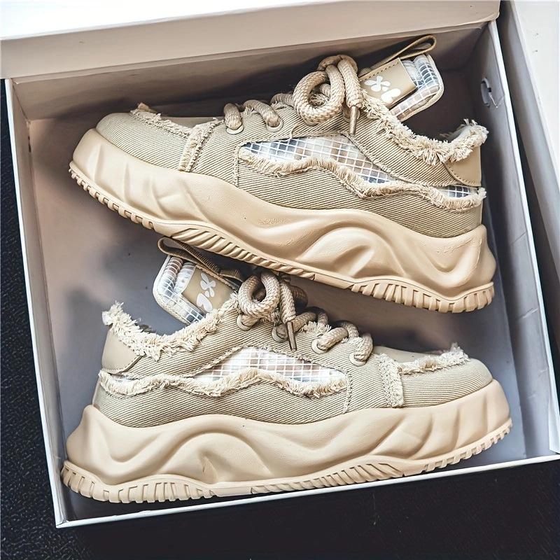 2024 Новейшие Роскошные Классические Сетчатые Дышащие Кроссовки для Бега Весна и Осень Мужские на Толстой Подошве на Шнуровке Повседневные Кеды для Скейтборда