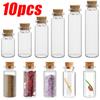 10 шт. Мини-стеклянные бутылочки с пробкой DIY Подарок на день рождения Прозрачные Пустые Бутылочка для пожеланий Рождественская Свадебная Вечеринка Декор