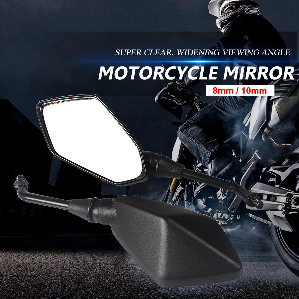 Широкоугольное выпуклое боковое зеркало для мотоцикла, черное, 10 мм, аксессуары для мотоцикла, зеркало заднего вида для мотоцикла, внедорожного мотоцикла