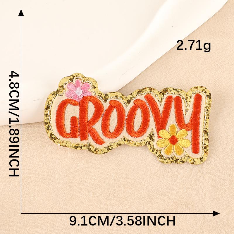 Вышитый значок Дуоку: Нашивка из синели с золотой окантовкой в виде бабочек и цветов для аксессуаров одежды.