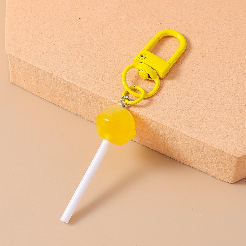 Cute Resin Candy Lollipop Keychain Mini 3D Simulation Food Key Rings for Women Girls Handbag Pendant DIY Kids Jewelry Gifts