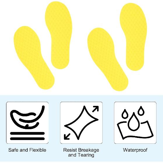PATIKIL Feet Markers for Classroom, 4 Pairs Plastic Floor Foot Shaped Non Slip Spots Carpet Markers for Education Preschool Children Teacher