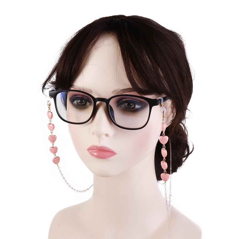 Neck Heart Shaped Pearl Sunglasses Chains Mask Anti-lost Chains Love Glasses Chains Spectacle Cord