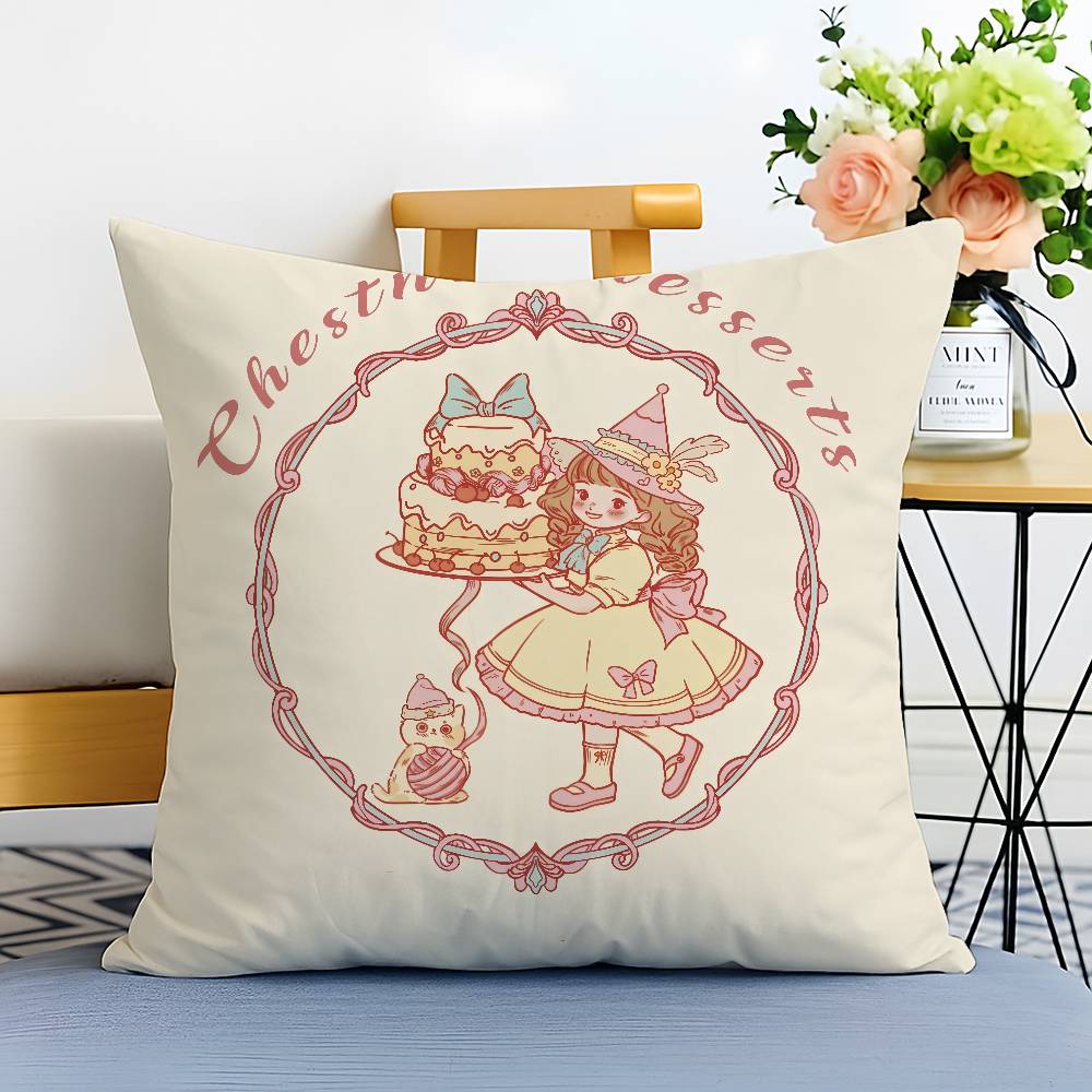 Creative Celebration Beautiful Girl Pillow Case Printed Brushed Fleece Pillow Baby Skin-Touch Eco-Friendly Dye-Sublimat