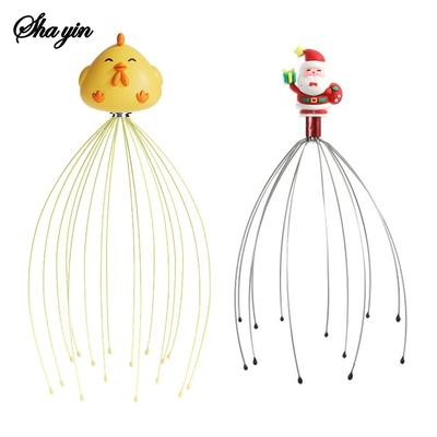 Массажер для головы Чесалка для головы Осьминог Массажер для кожи головы Не Экстрактор души Божественный инструмент Волосы Г Массажер для головы Мультяшный Санта-Клаус Петух Масса