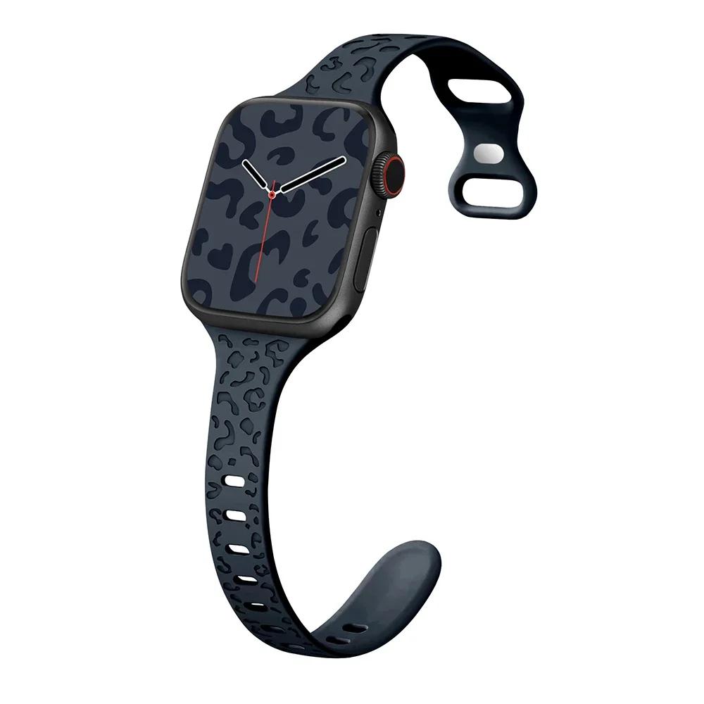 Тонкий ремешок для Apple Watch Band 40 мм, 41 мм, 42 мм, 38 мм, 49, 44 мм, 45 мм, силиконовый браслет с гравировкой Correa Series 8, 7, 6, 9, 5, 4, 3 SE Ultra