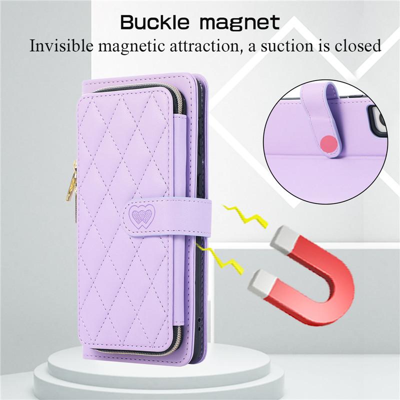 Кожаный чехол-кошелек с ремешком на молнии для iPhone 15 Ultra 14 Plus 13 для Samsung Galaxy A54 A14 A53 A13 Note 20 S23 S22 S21, откидная крышка с веревкой на запястье