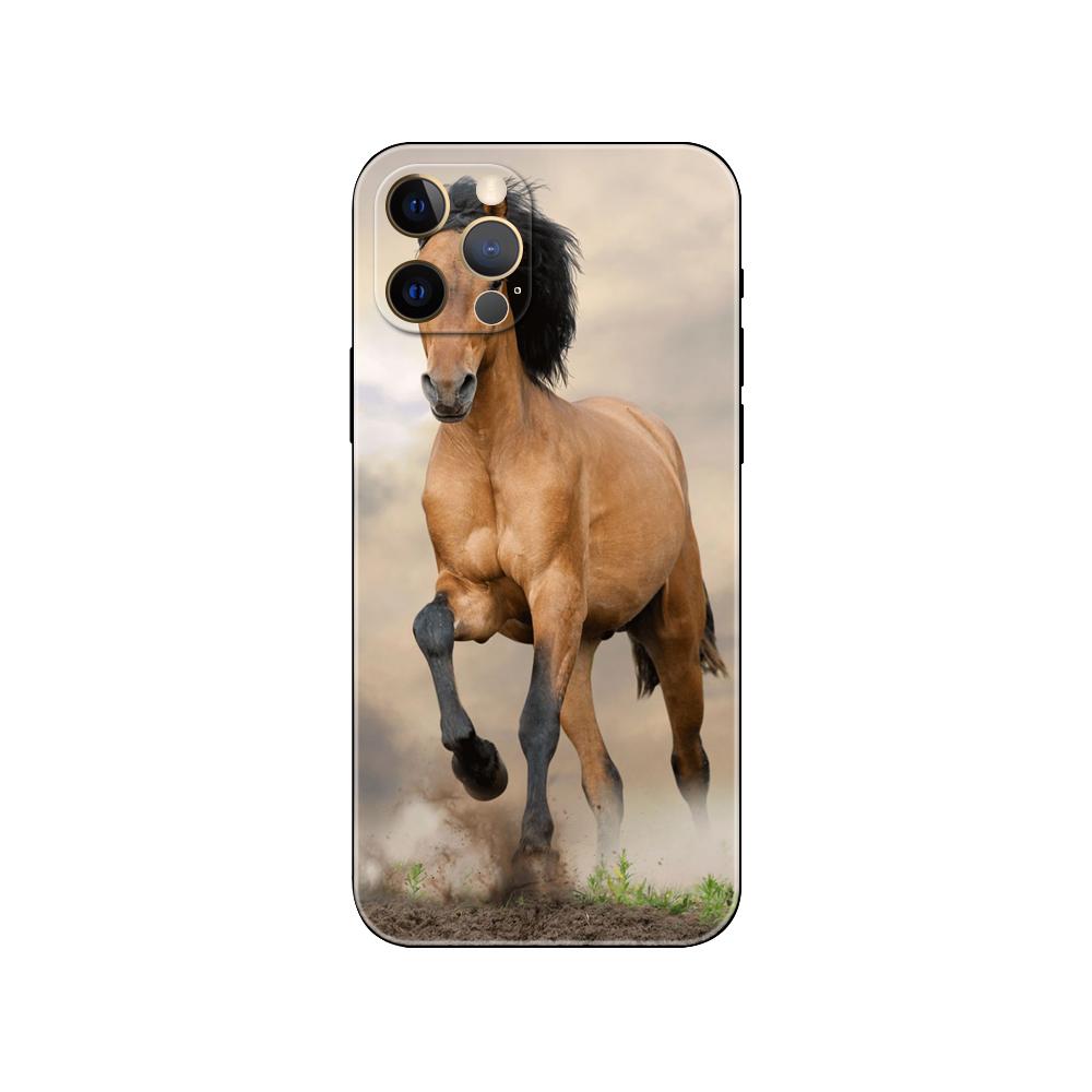 Чехол для телефона Running a horse in a animal pouch для iPhone SE 6 6S 7 8 Plus X 10 XR XS 11 12 13 mini pro MAX, черная задняя крышка из ТПУ