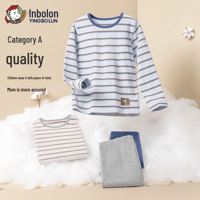 Yingbolun Boys' Pure Cotton Long Underwear Set