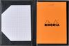 Rhodia Hardcover Notepad No. 16 (A5), Black (Block Rhodia No. 16 with Orange, 80 Sheets, 5mm Grid) RHODIA cf-rdhc16bk