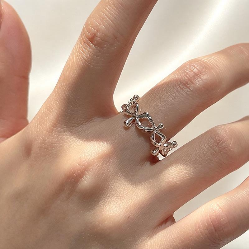 Xiaomi BF CLUB 925 Sterling Rings for Women Simple Geometric Handmade Irregular Retro Cute Flower Ring Allergy For Birthday Gift