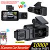 3 камеры Автомобильный видеорегистратор Видеорегистратор для автомобилей Камера 1080P WIFI APP Видеорегистратор Камера заднего вида для автомобиля Ночное видение Автомобильный аксессуар