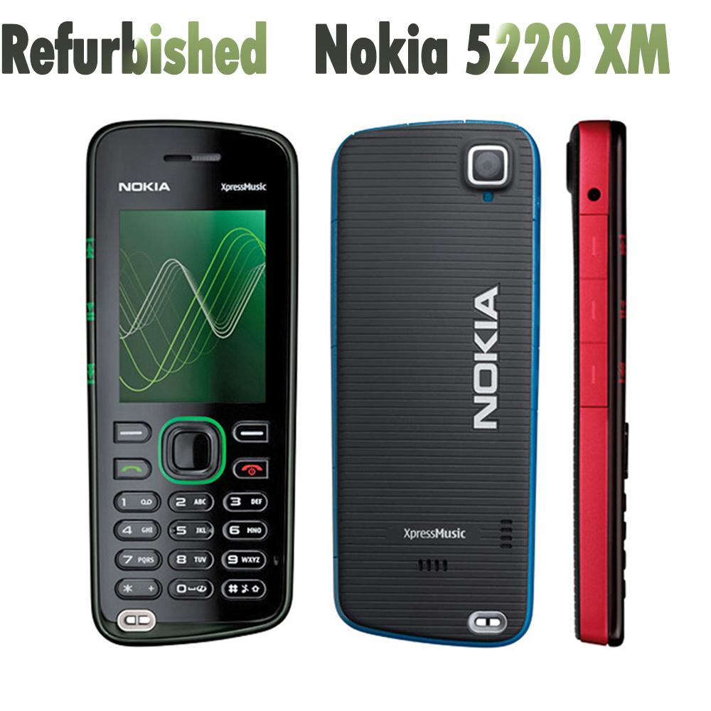 Восстановленный Оригинальный Мобильный Телефон Nokia 5220 XpressMusic С 1 SIM-картой