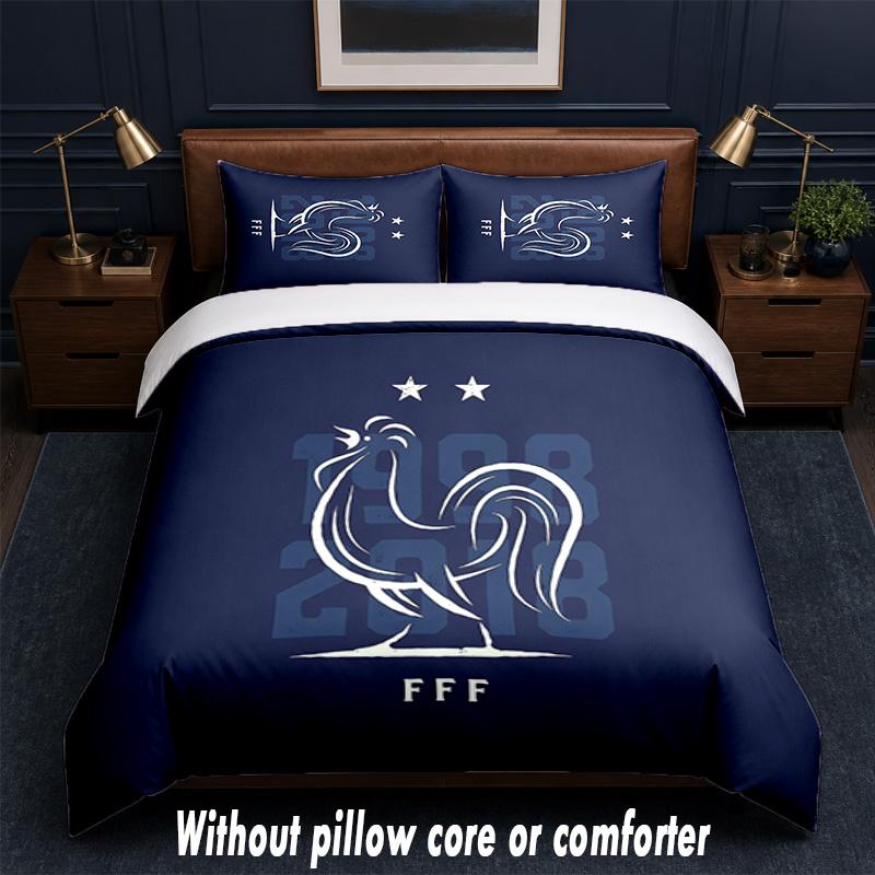 France national football team Design Bed Bedding Set 1 Duvet Cover + 2 Pillowcases Soft Breathable Household Bed Linens