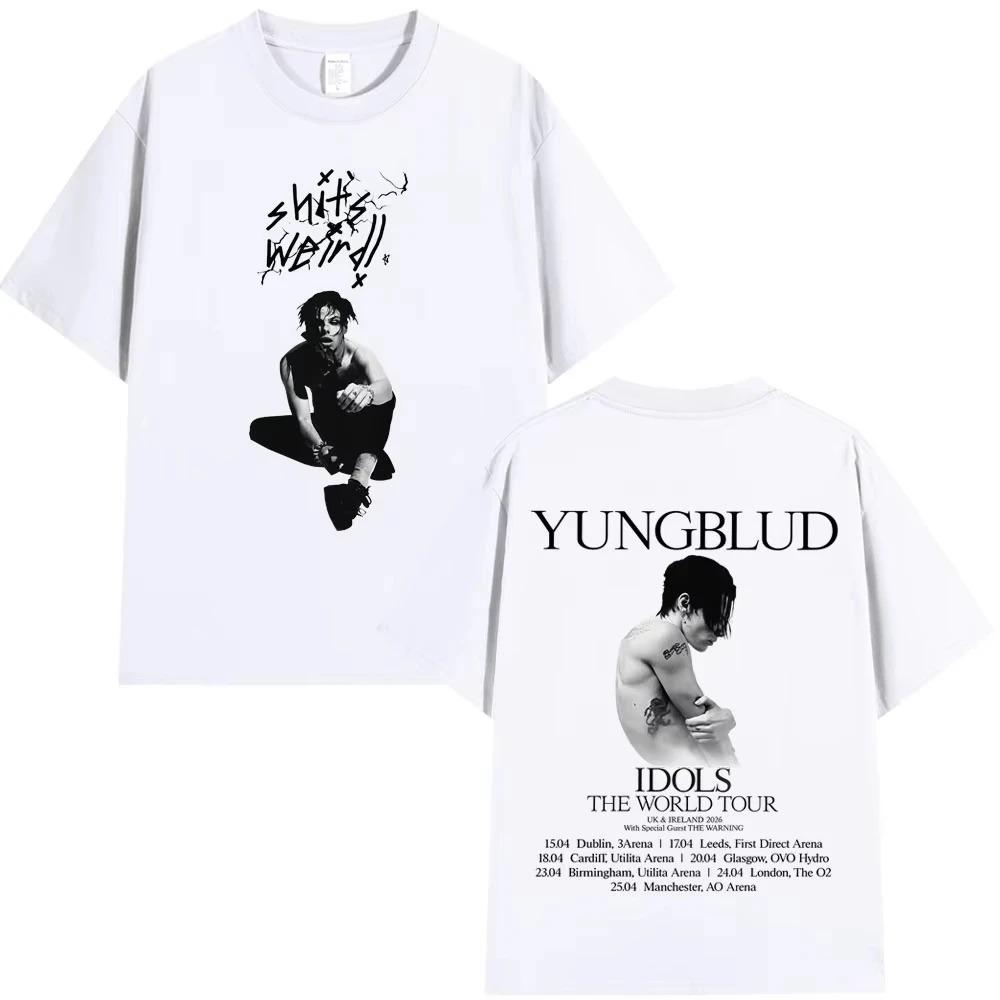 Yungblud IDOLS 2026 World Tour Merch TShirt Unisex HipHop Short Sleeve Casual 100 Cotton Loose Fit Top Women And Men Tshirts