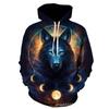 Осенне-зимняя мужская повседневная толстовка с капюшоном Animal Wolf 3D Printed Pullover Hoodies & Sweatshirts Men's