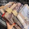 100% Чистый Кашемировый Шарф Женский Зимний Теплый Кашемировый Шарф Дизайн в Клетку Аксессуар для Пары Премиум Ветрозащитный Шарф