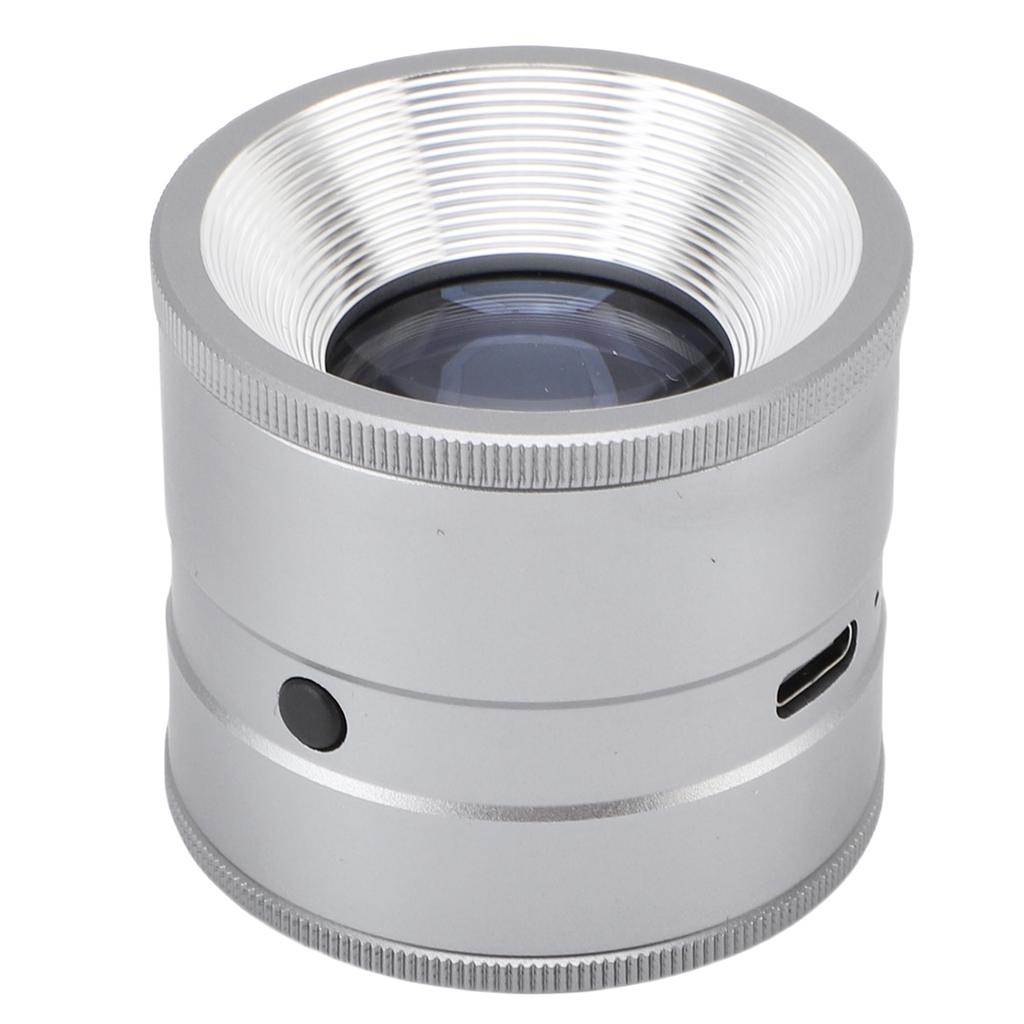 10X Loupe Magnifier White and Purple Light Rechargeable Jewelry Magnifying Glass with Scale for