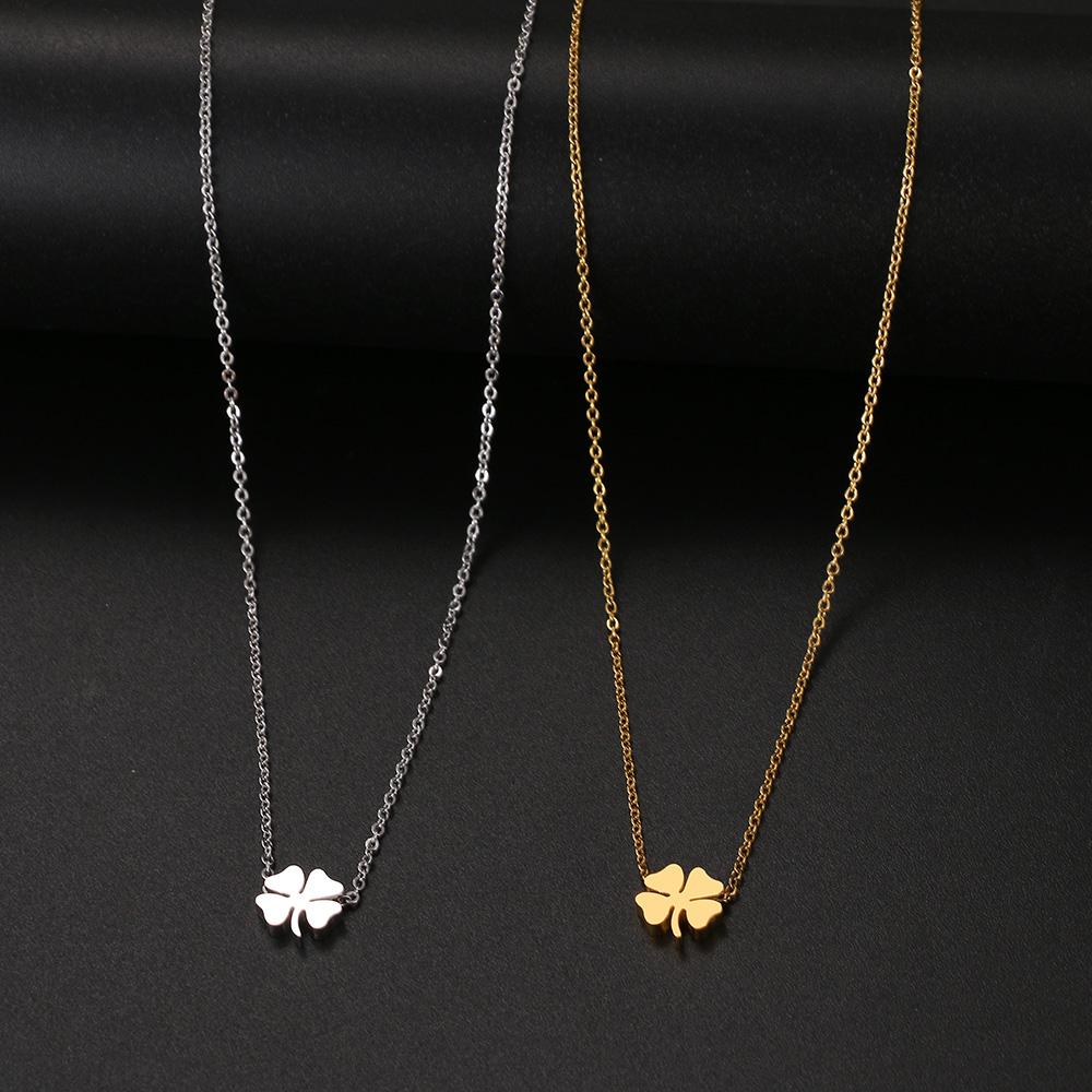 Stainless Steel Necklaces Four Leaf Clover Fashion Classic Style Men Chain Necklace For Women Jewelry Collar Pendant Gifts NEW