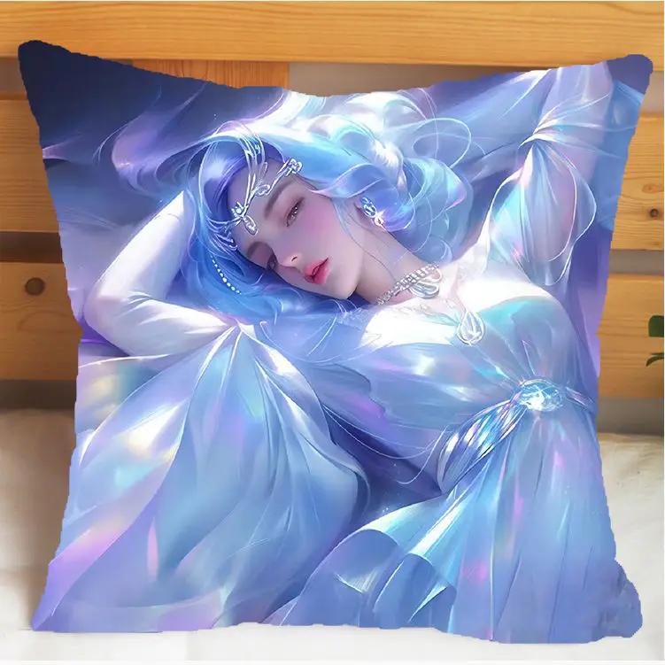 Arena of Valor Honor of Kings Diao Chan Подушка и наволочка Чехол для подушки Двусторонняя печать Плюшевые декоративные подушки 40x40 см