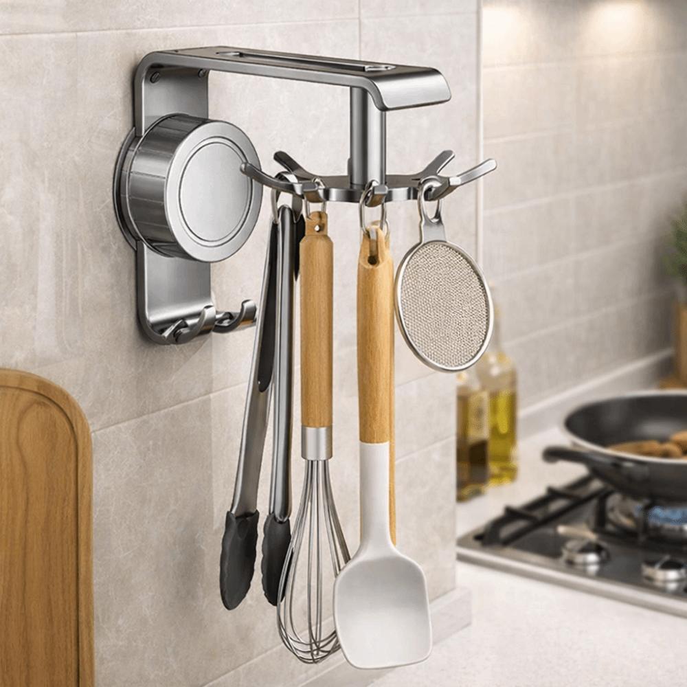 Non Punching Kitchen Hook Wall Mounted Spatula Storage Rack Universal Utensil Hanger  Home