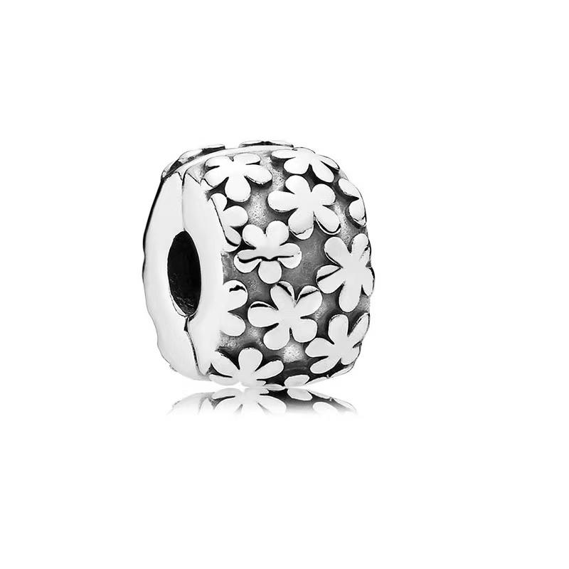 2025 Sparking Flower Clip Charm Beads Dangle Snake Fit Original Silver Bracelet Necklace Beads For Diy Jewelry Women Gift