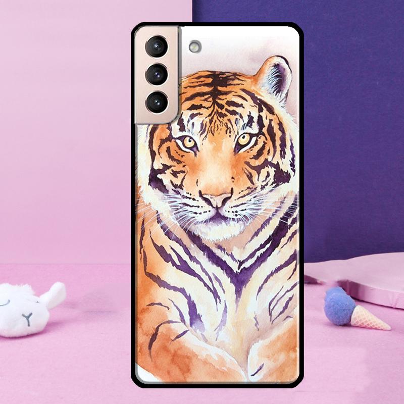 Чехол для телефона с изображением лица льва и тигра для Samsung Galaxy S25 Ultra S24 S23 Ultra S9 S10 S20 S21 S22 Plus S24 FE